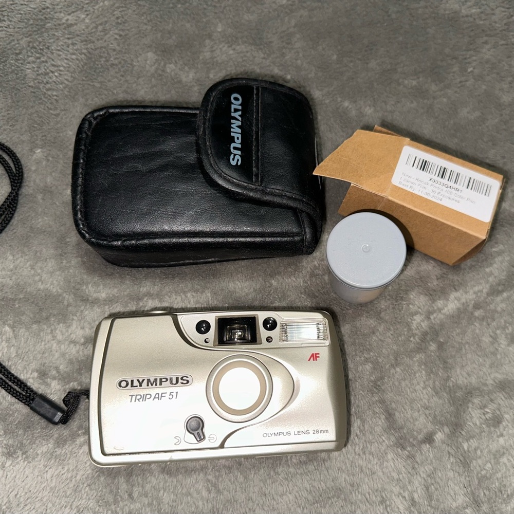 Olympus 35mm film camera.
